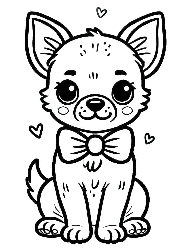 Desenho de Chihuahua Animado para Colorir