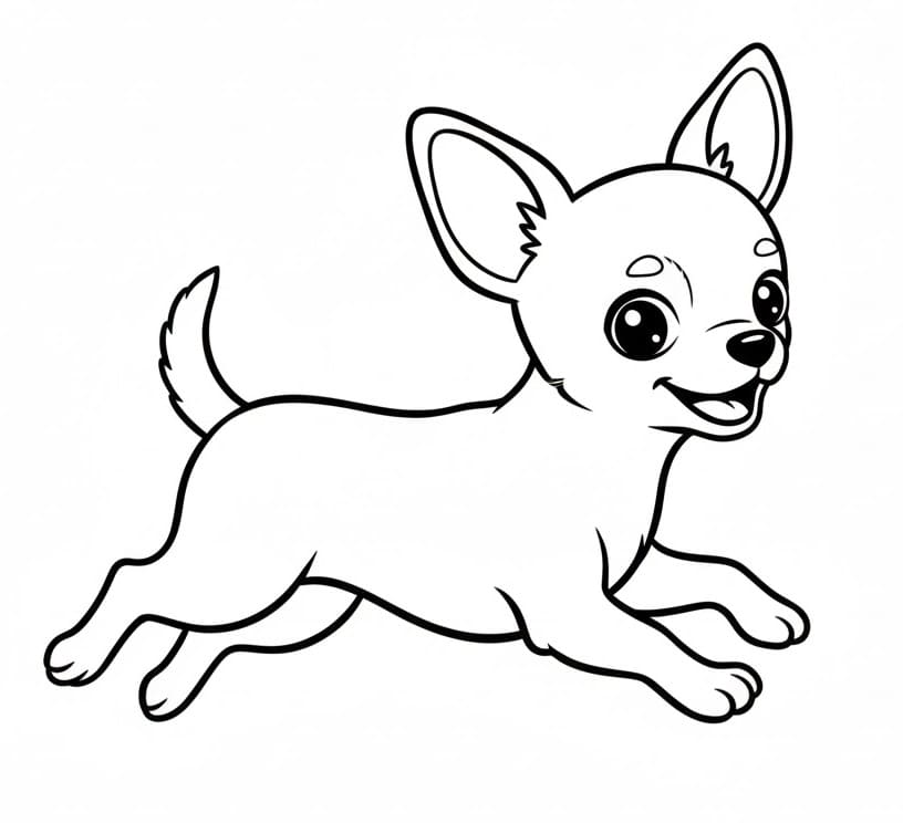 Desenho de Chihuahua Correndo para Colorir