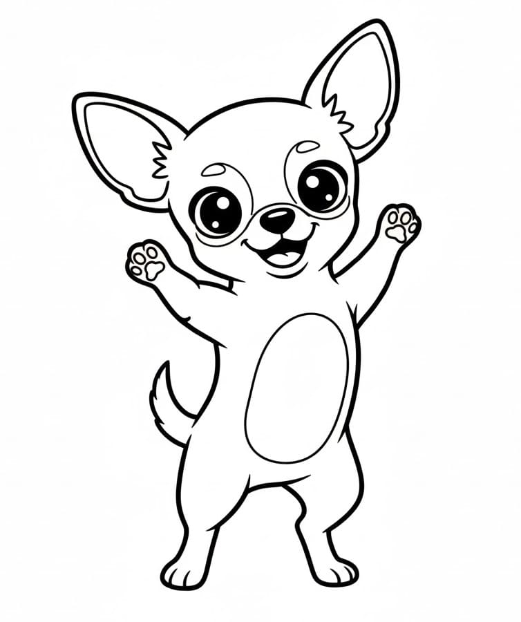 Desenho de Chihuahua Dançarino para Colorir