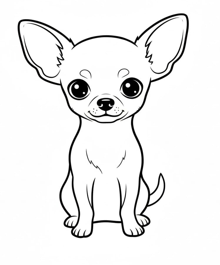 Desenho de Chihuahua Fofo para Colorir
