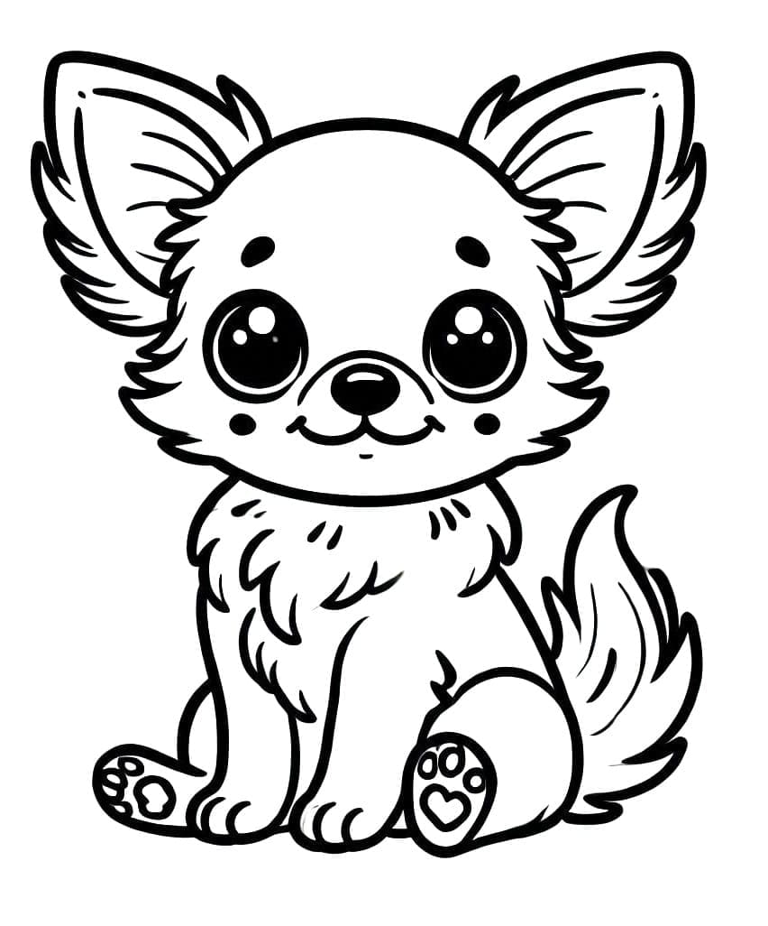 Desenho de Chihuahua Imprimivel Grátis para Crianças para Colorir