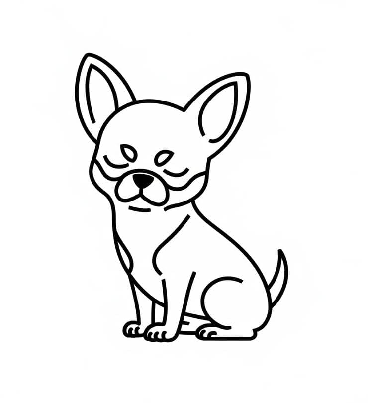 Desenho de Chihuahua Simples para Colorir
