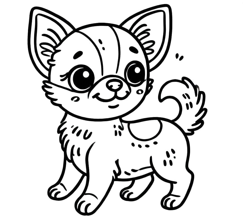 Desenho de Chihuahua de Desenho Animado para Colorir
