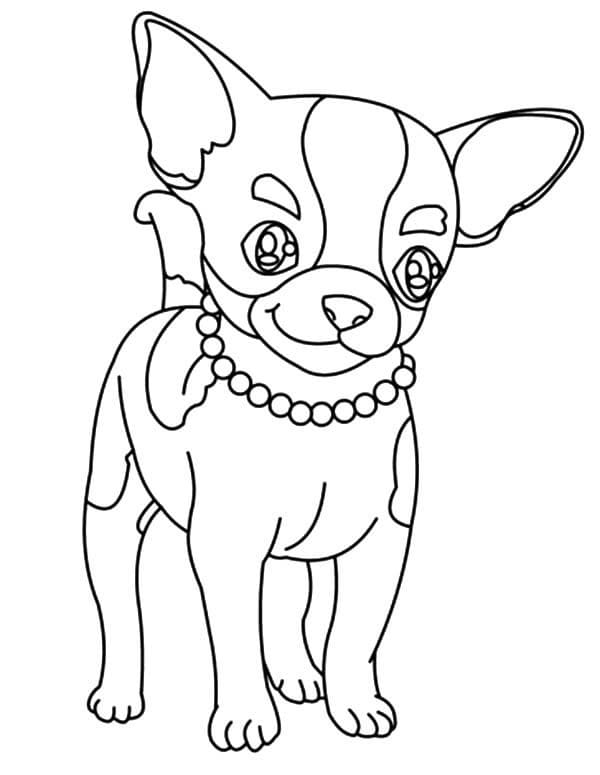 Desenho de Imprimivel Grátis Chihuahua para Crianças para Colorir