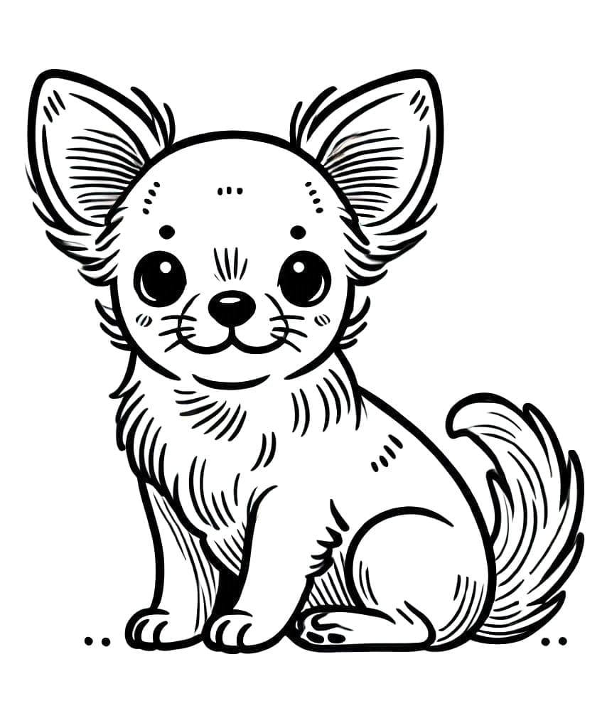 Desenho de Pequeno Chihuahua para Colorir