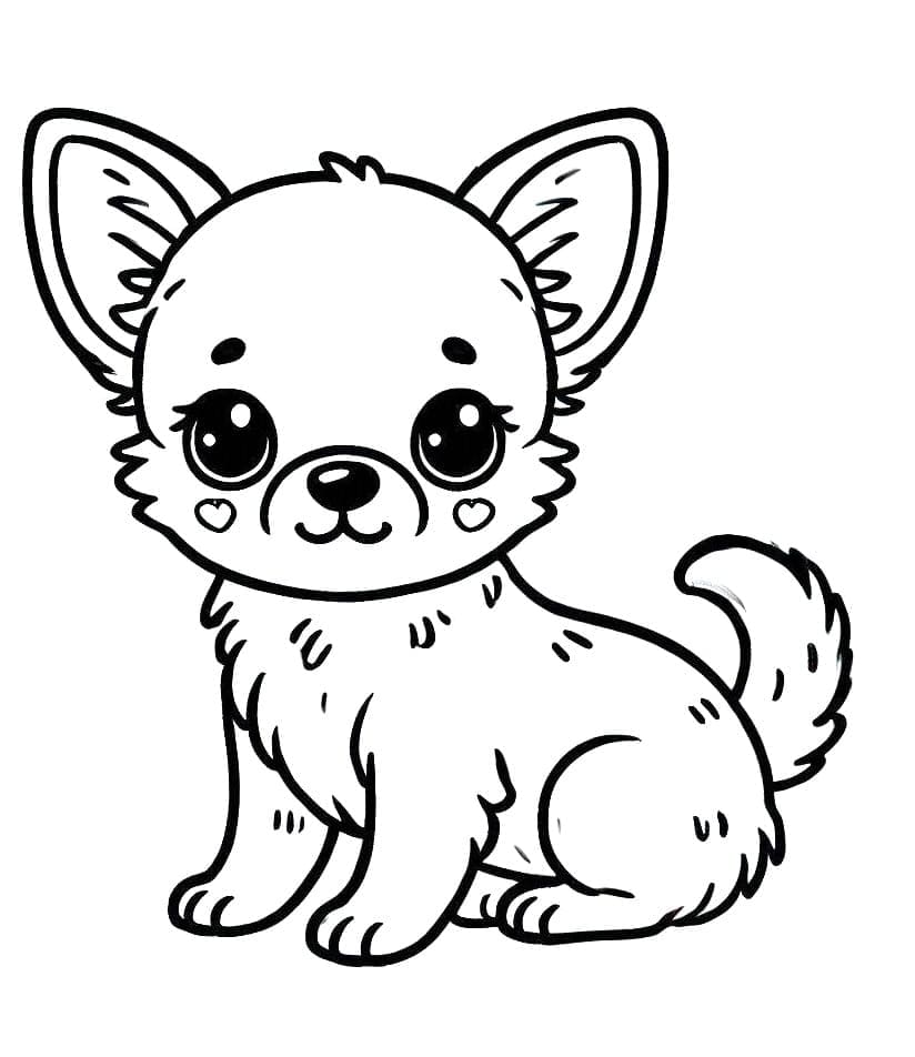 Desenho de Pintura de Chihuahua para Colorir