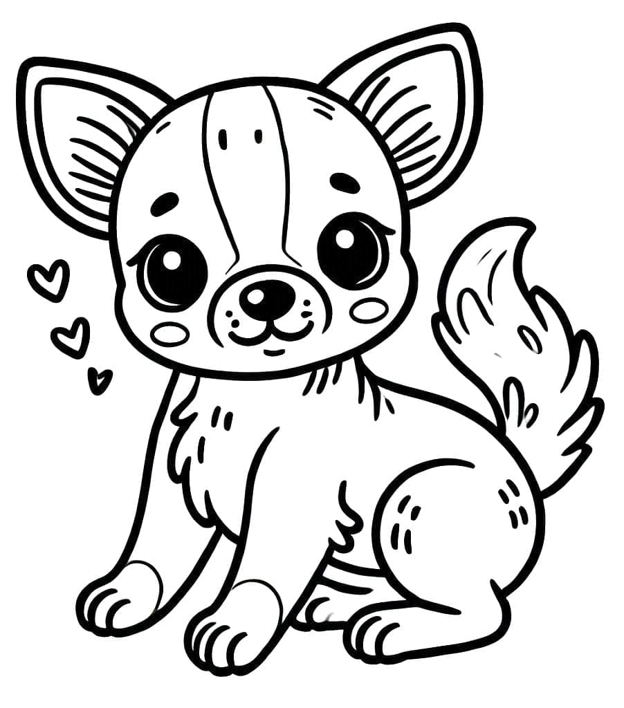 Desenho de um Chihuahua Adorável para Colorir