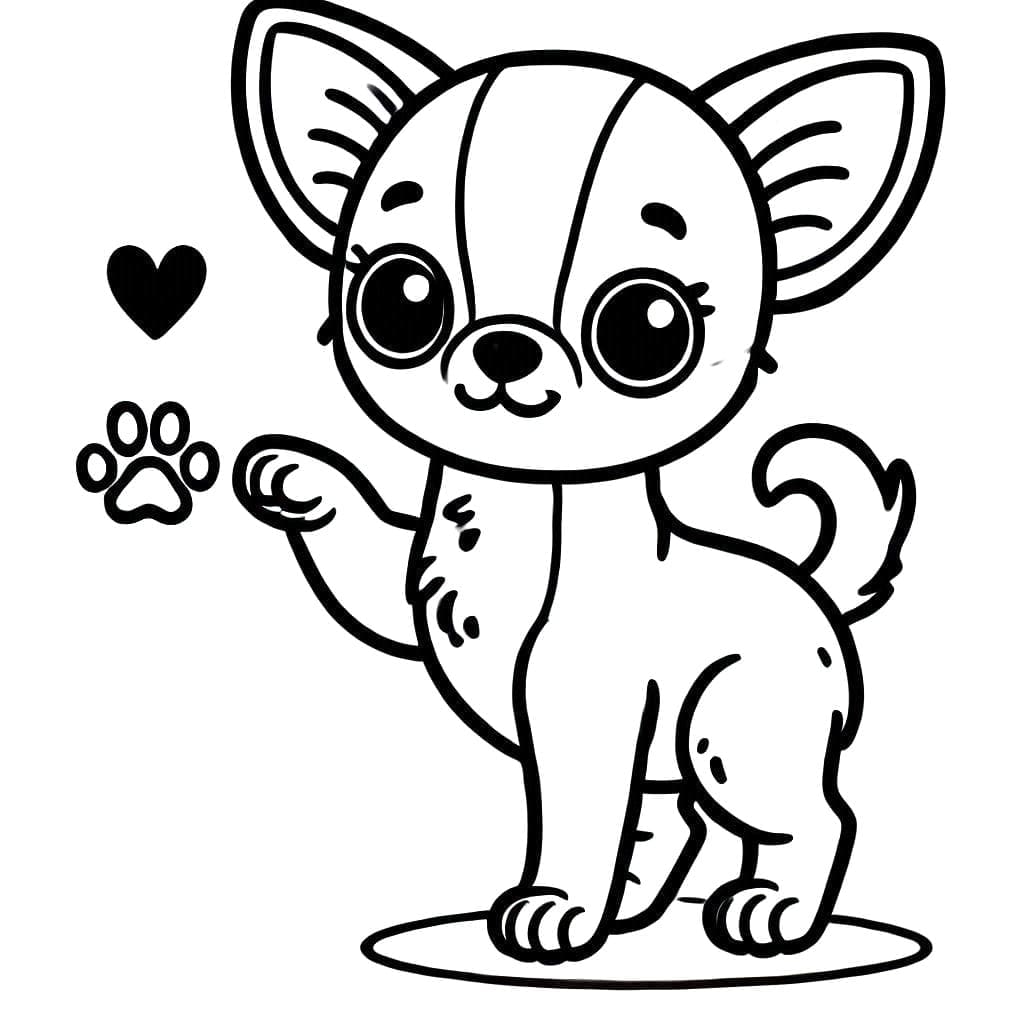 Desenho de um Pequeno Chihuahua para Colorir