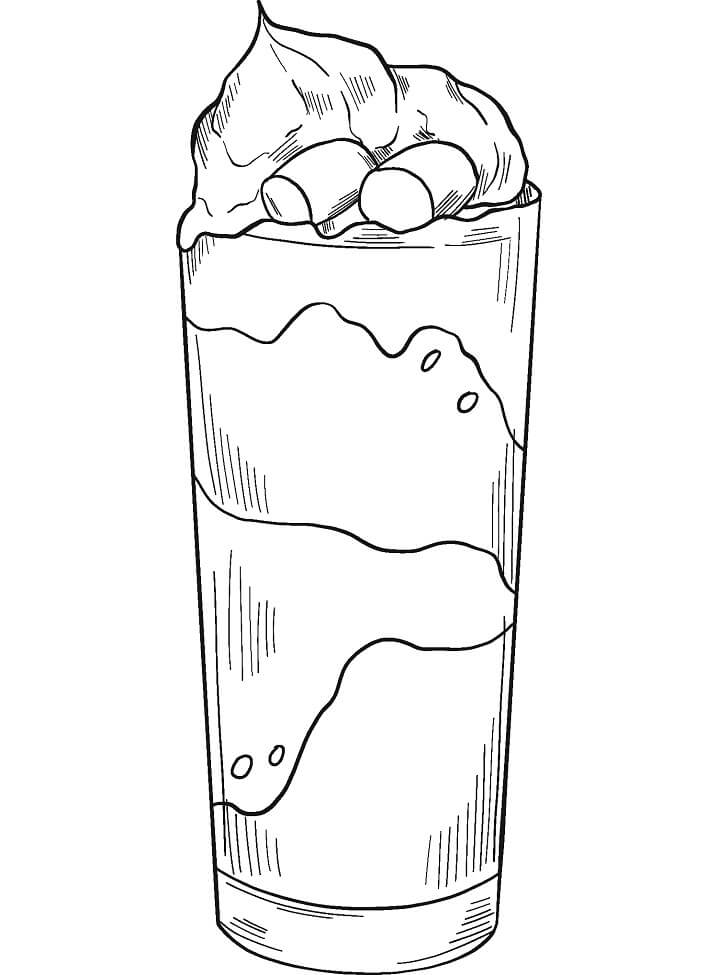 Desenho de Chocolate Quente com Frutas para Colorir Pdf e Pintar