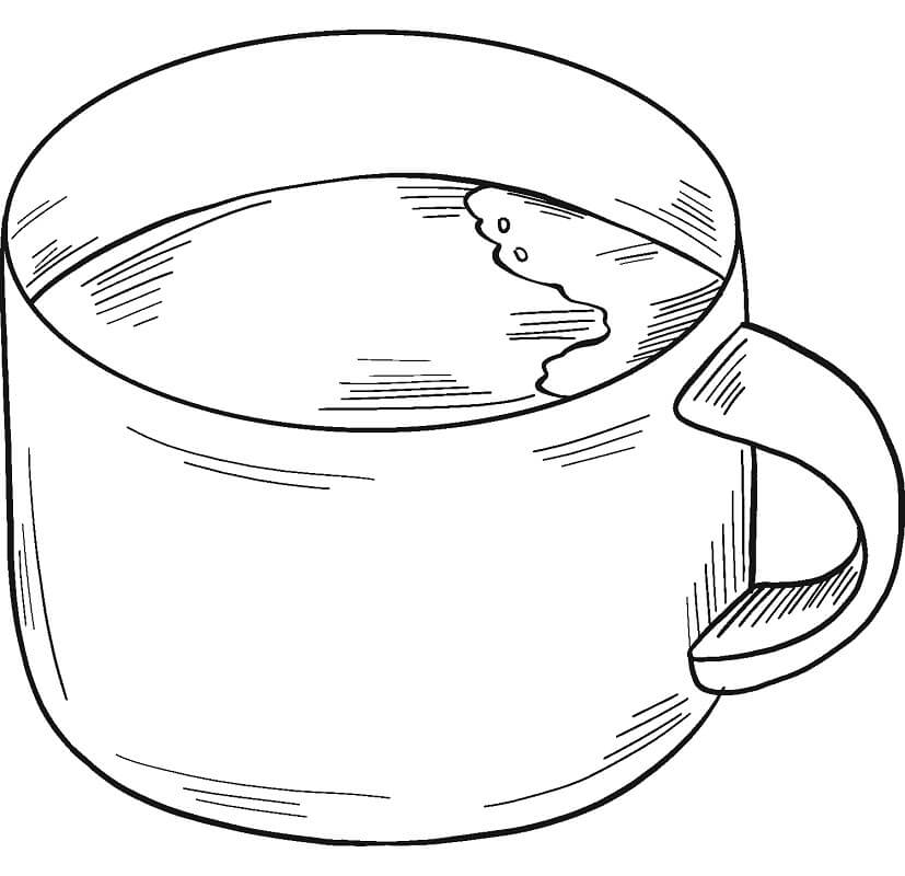 Desenho de Chocolate Quente Pequeno para Imprimir Lápis de Cor e Pintar