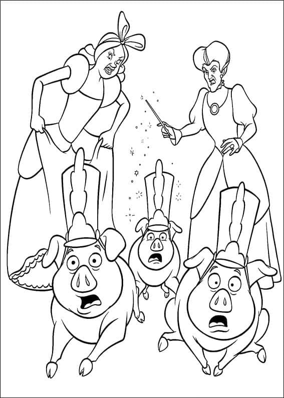 Desenho de Disney Cinderela para Colorir e Pintar