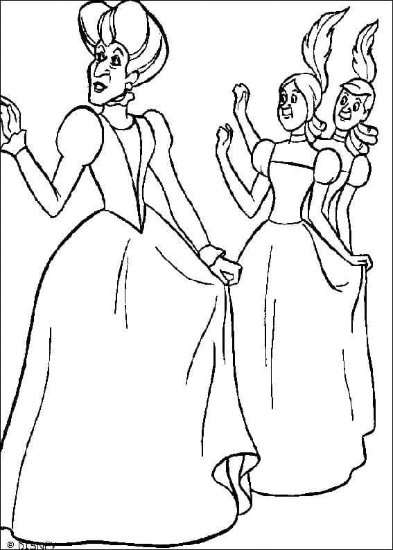 Desenho de Lady Tremaine de Cinderela para Colorir e Pintar