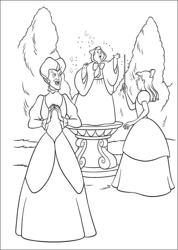 Desenho de Personagens de Cinderela para Colorir e Pintar