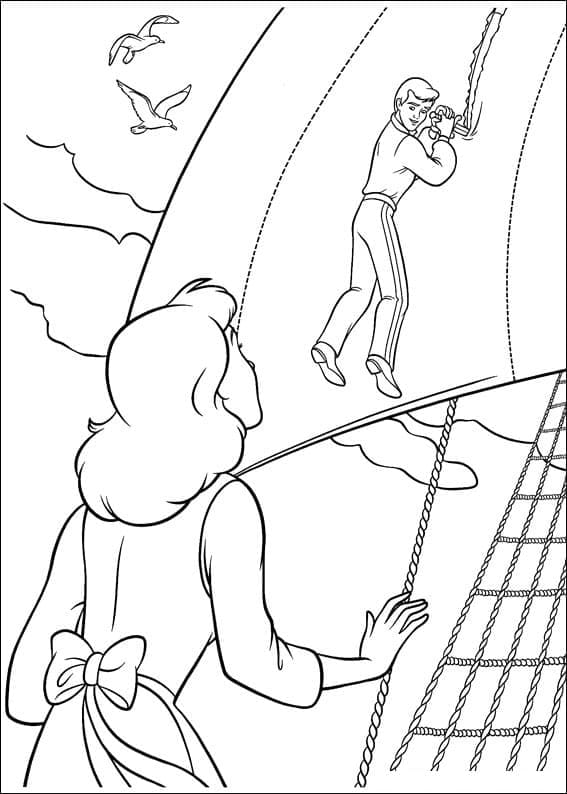 Desenho de Príncipe e Cinderela para Colorir e Pintar