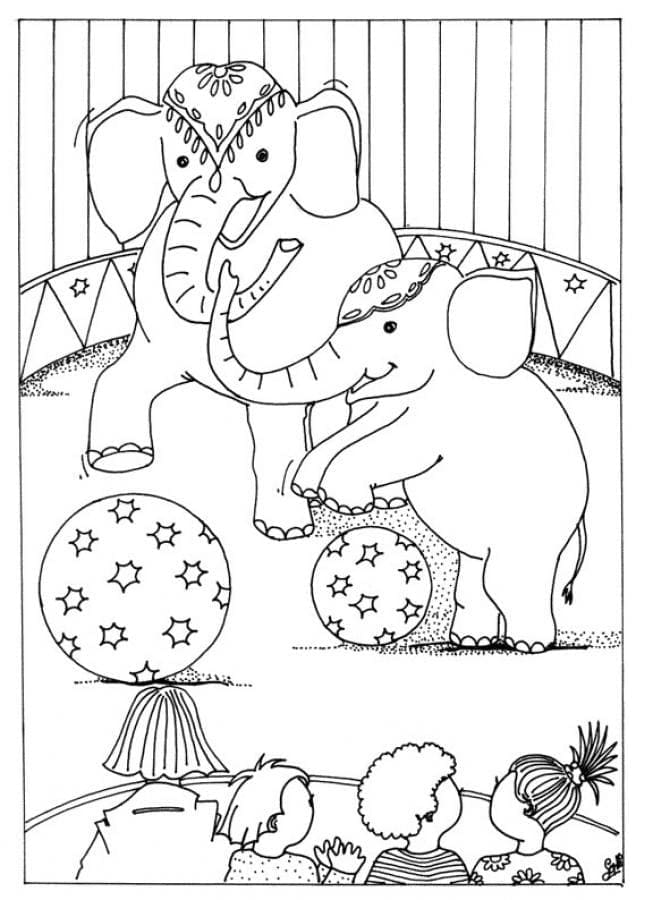 Desenho de Circo Colorido para Colorir Pdf e Pintar