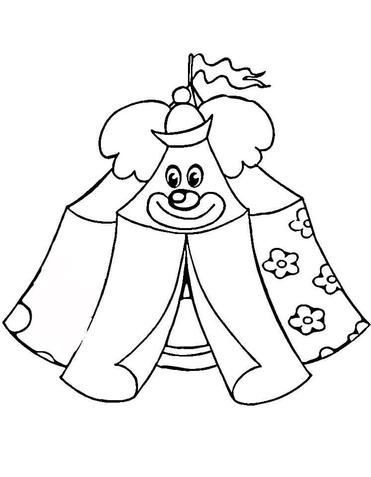 Desenho de Circo com Acrobata para Colorir e Pintar