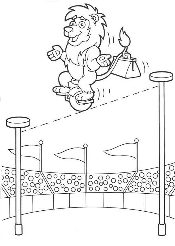 Desenho de Circo com Palhaço para Imprimir e Pintar