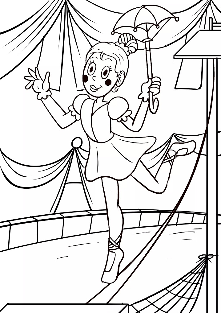 Desenho de Circo Grande para Colorir Pdf e Pintar