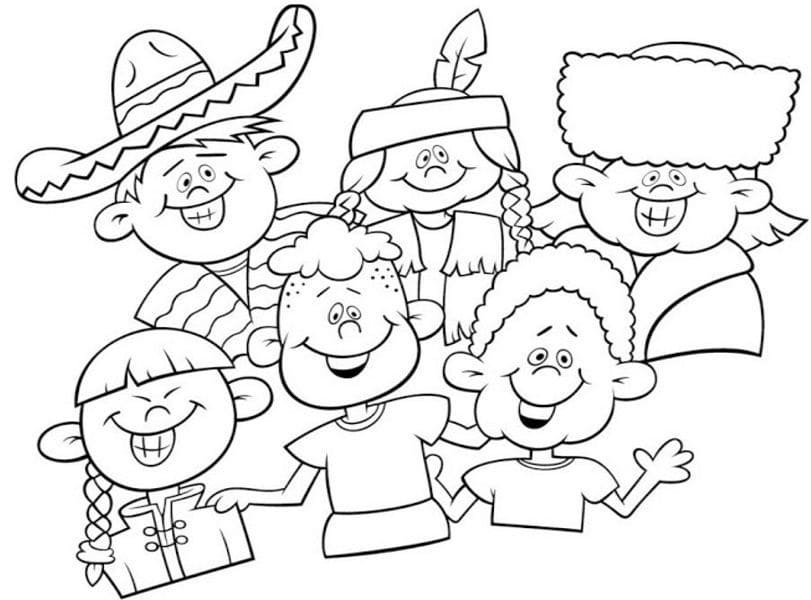 Desenho de Etnias 13 para Colorir e Pintar