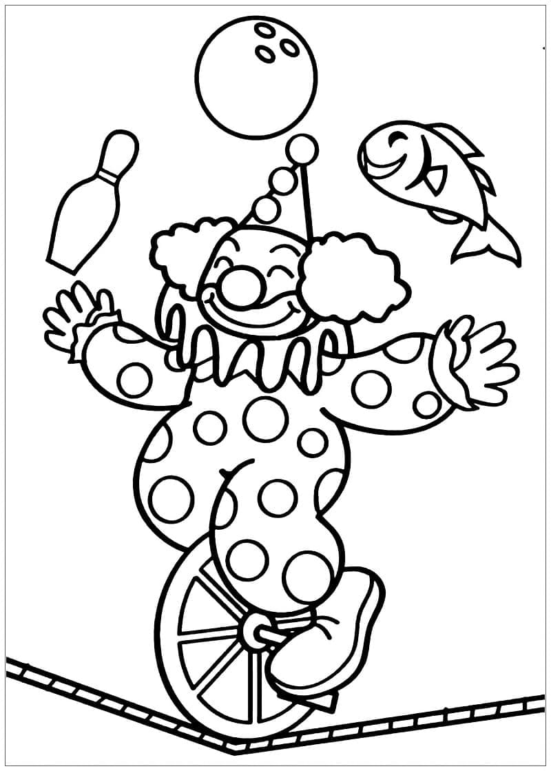 Desenho de Palhaço de Circo para Colorir e Pintar