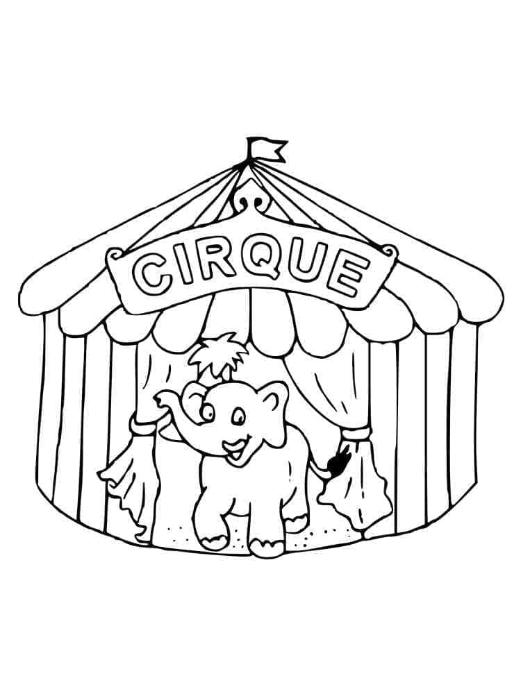 Desenho de Tenda de Circo para Colorir e Pintar