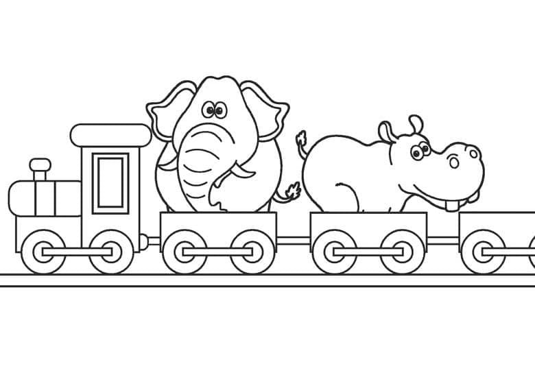 Desenho de Trem de Circo para Colorir e Pintar