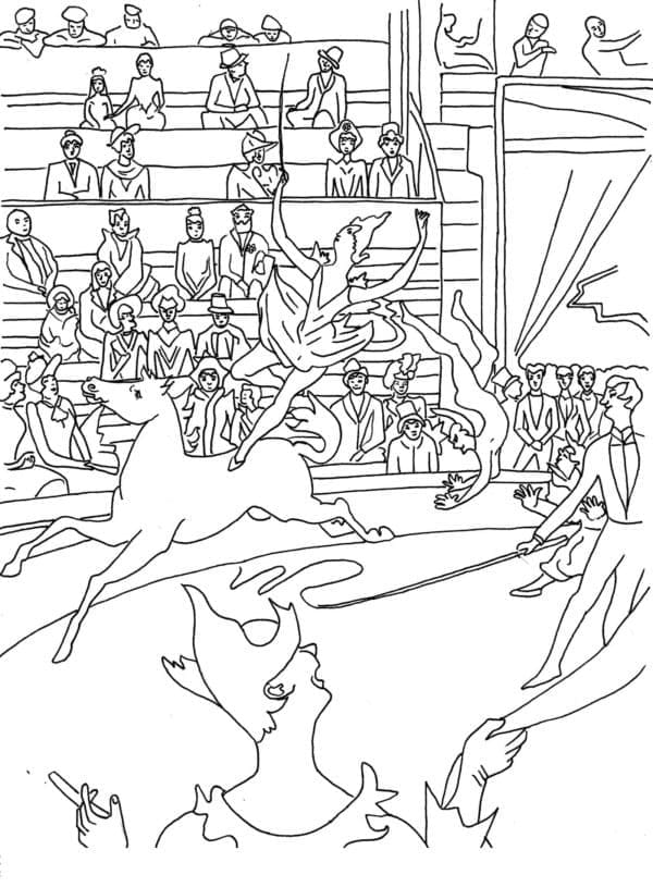 Desenho de um Circo para Colorir e Pintar