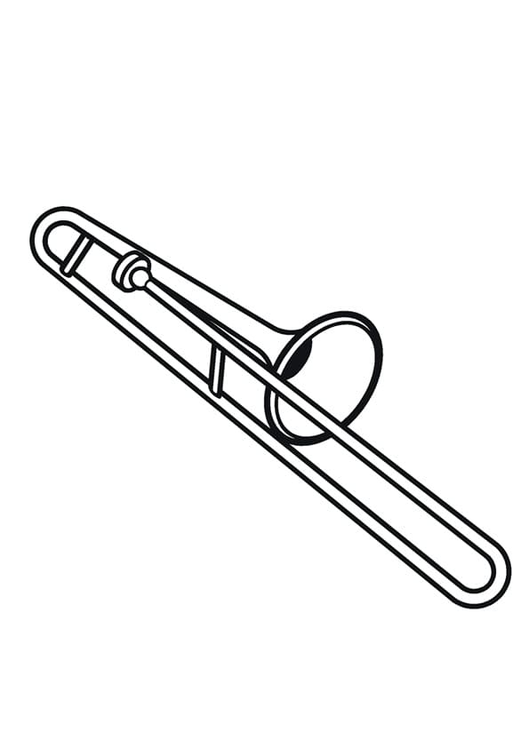 Desenho de Trombone Imprimivel para Crianças para Colorir e Pintar