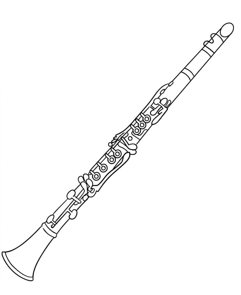 Baixar Desenho de Clarinete para Colorir em Pdf e Pintar