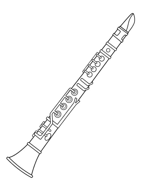 Desenho de Clarinete Fácil de Desenhar e Colorir e Pintar