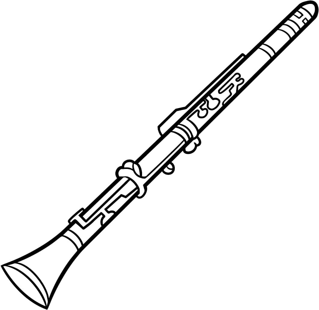 Desenho de Clarinete Grátis para Crianças para Colorir e Pintar