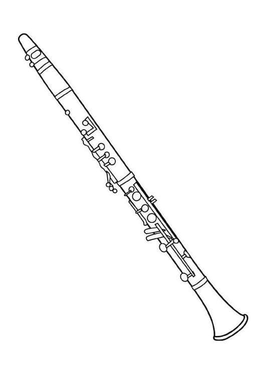 Desenho de Clarinete Normal para Colorir e Pintar