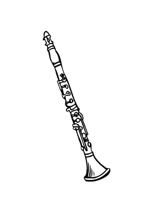 Desenho de Clarinete para Crianças para Colorir e Pintar