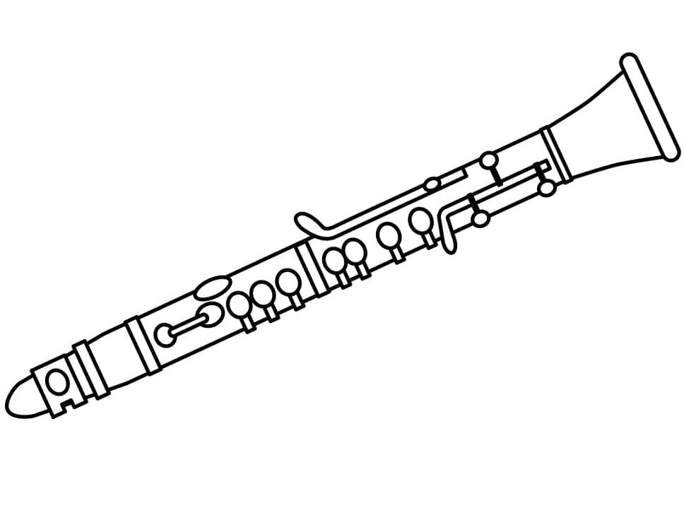 Desenho de Clarinete Perfeito para Colorir e Pintar