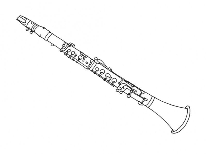 Desenho de Imagem de Clarinete para Colorir e Pintar