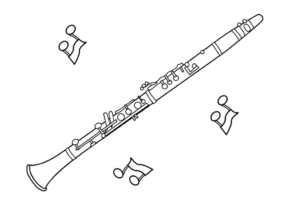 Desenho de o Clarinete para Colorir e Pintar