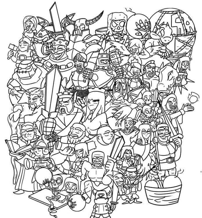 Desenho de Clash Royale com Mineiro para Colorir e Pintar