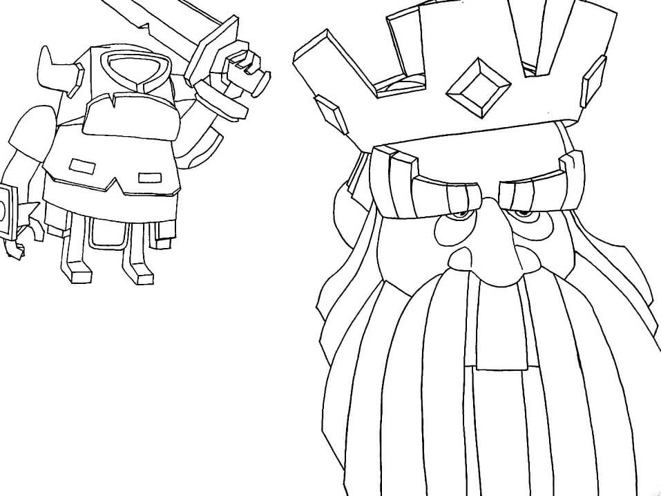 Desenho de Clash Royale com Pekka para Imprimir e Pintar