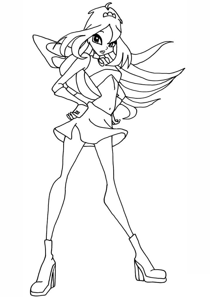 Desenho de Bloom da Clube Winx Bonita para Colorir Pdf e Pintar
