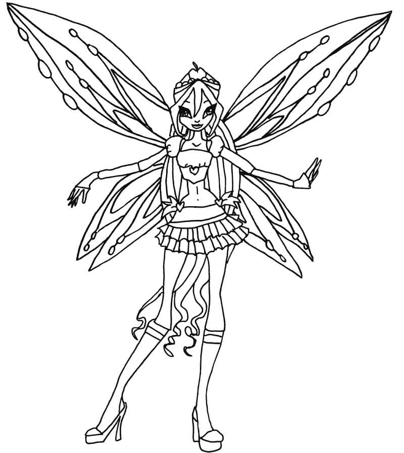 Desenho de Bloom da Clube Winx Mágica para Colorir Pdf e Pintar