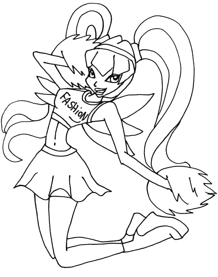 Desenho de Stella da Clube Winx para Pintar Giz de Cera