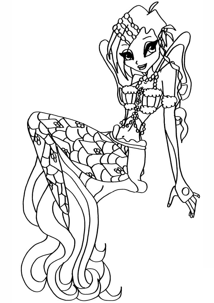 Desenho de Tecna da Clube Winx com Poderes para Imprimir e Pintar