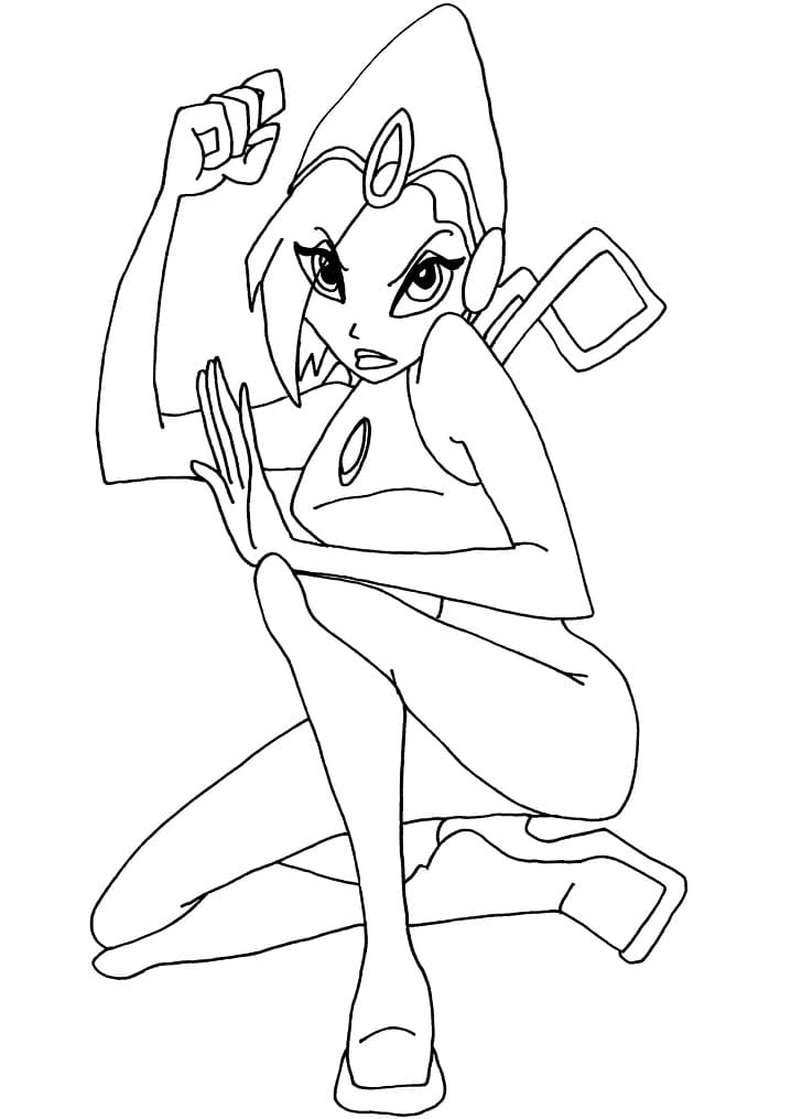 Desenho de Tecna da Clube Winx Fofa para Colorir Pdf e Pintar