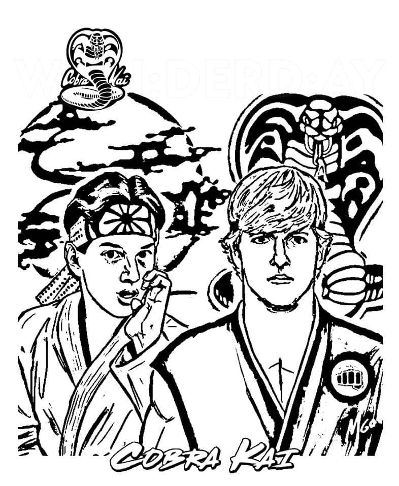 Desenho de Imagem de Cobrá Kai para Colorir