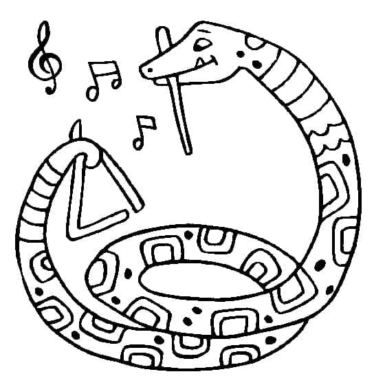 Desenho de Cobrá Musical para Colorir e Pintar
