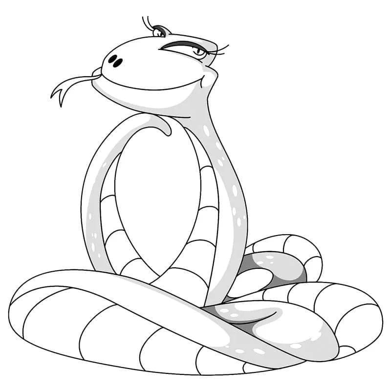 Desenho de Linda Cobrá para Colorir e Pintar