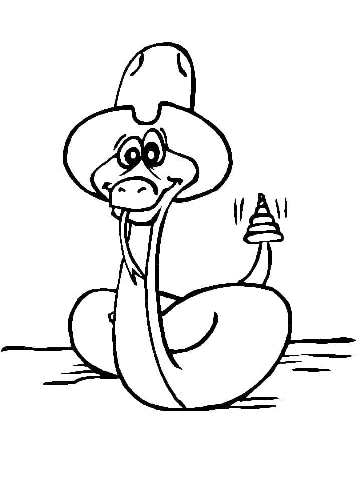 Desenho de Pequena Cobrá para Colorir e Pintar