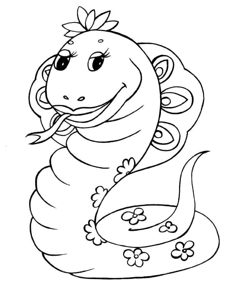 Desenho de uma Linda Cobrá para Colorir e Pintar
