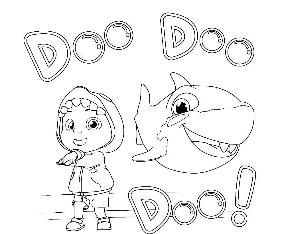 Desenho de Cocomelon e Baby Shark para Colorir e Pintar