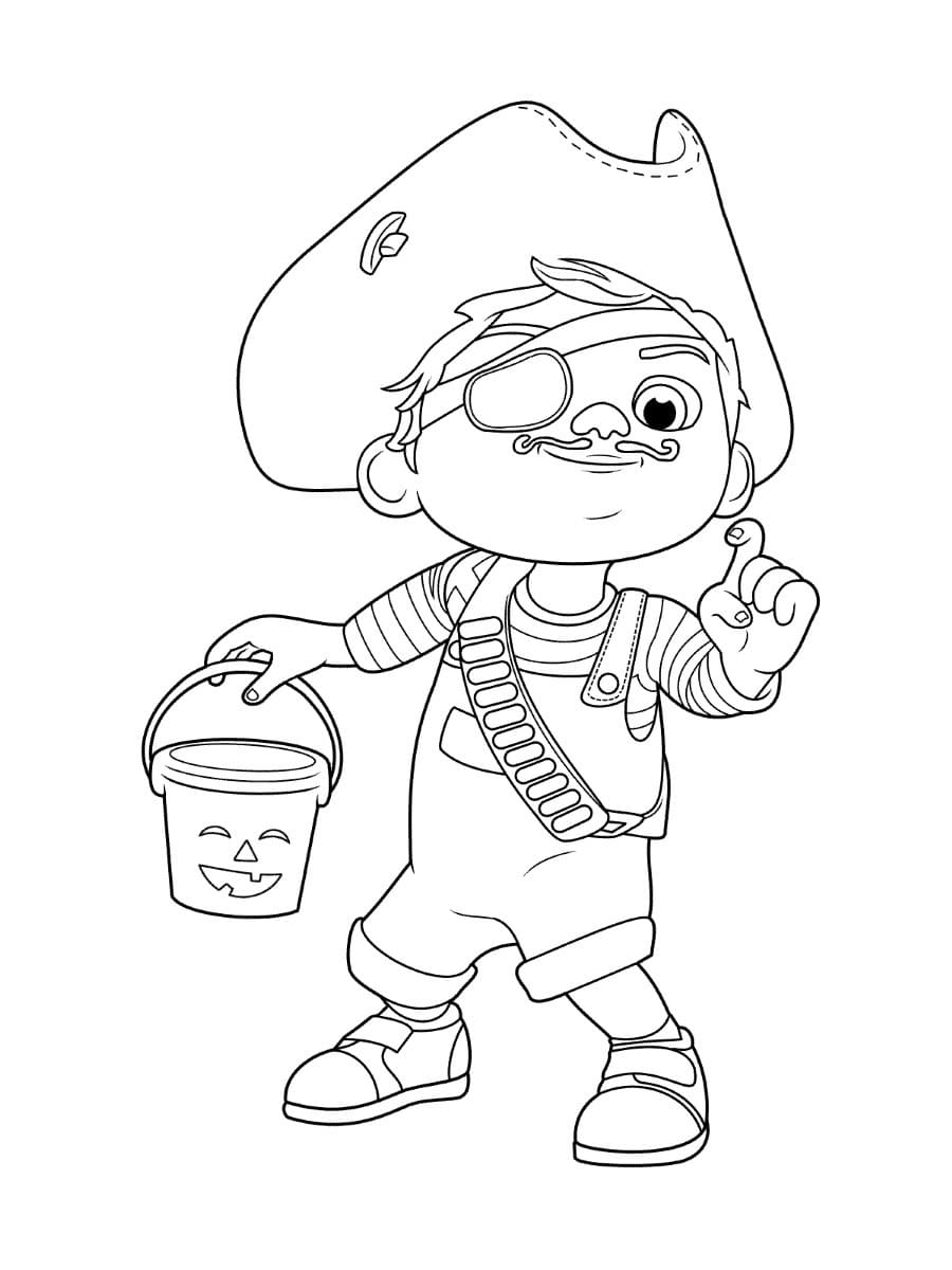 Desenho de Tom Tom Cocomelon para Colorir e Pintar